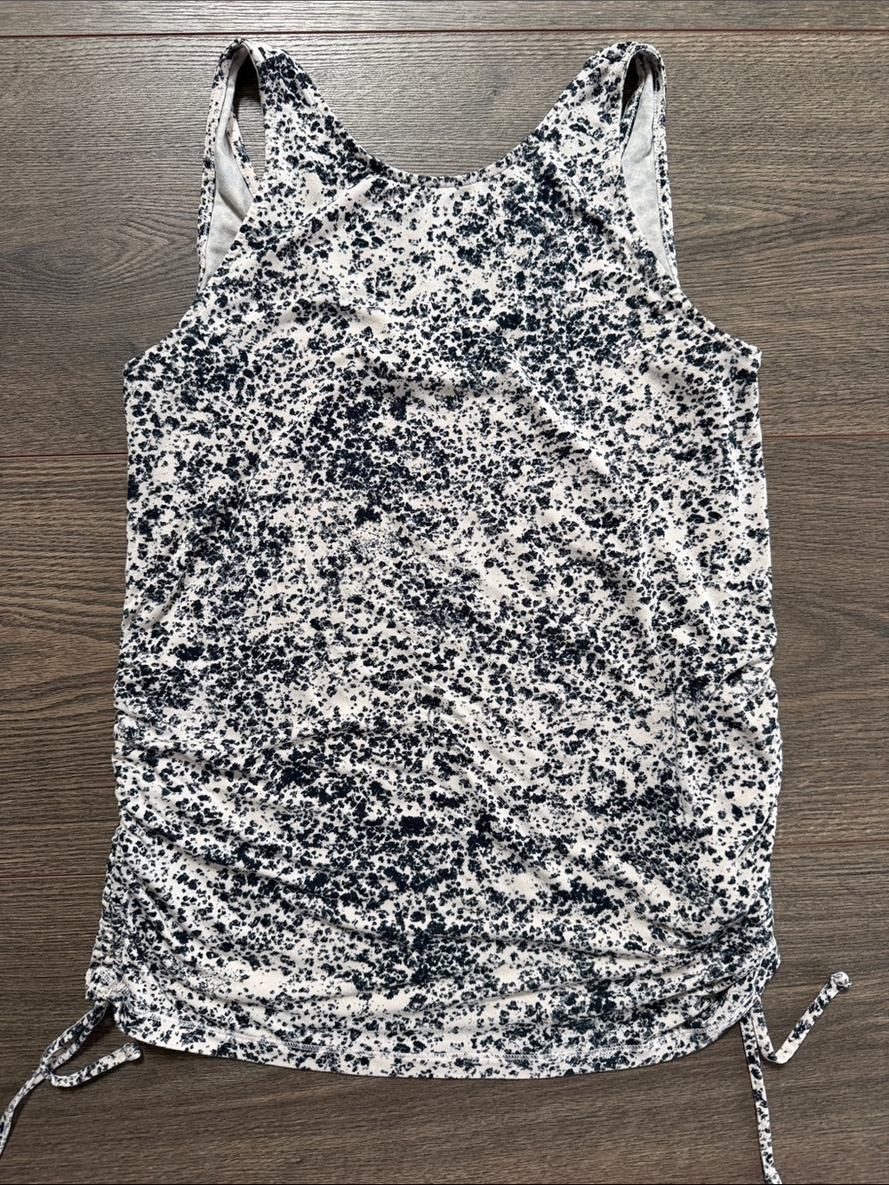 Lole Women's Tank Top Extra Small Navy Blue & Cream Sleeveless Adjustable Sporty